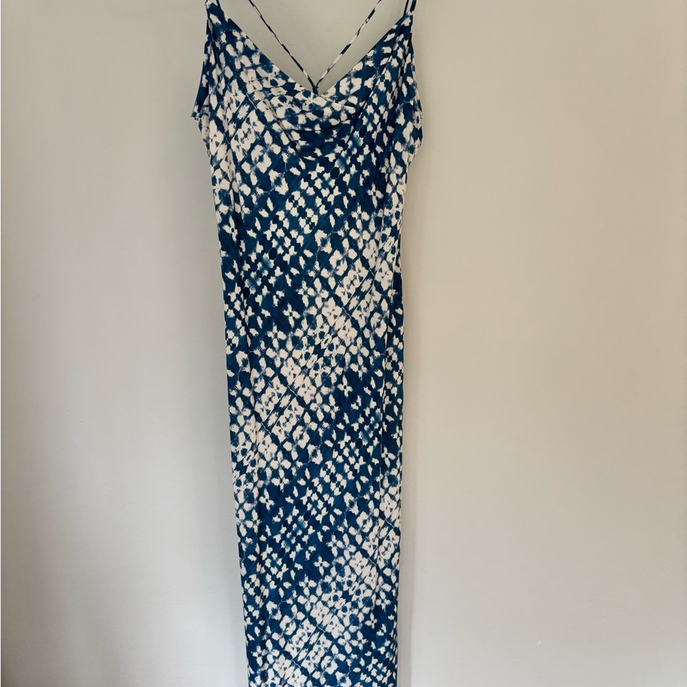 Zara Blue and White Maxi Dress